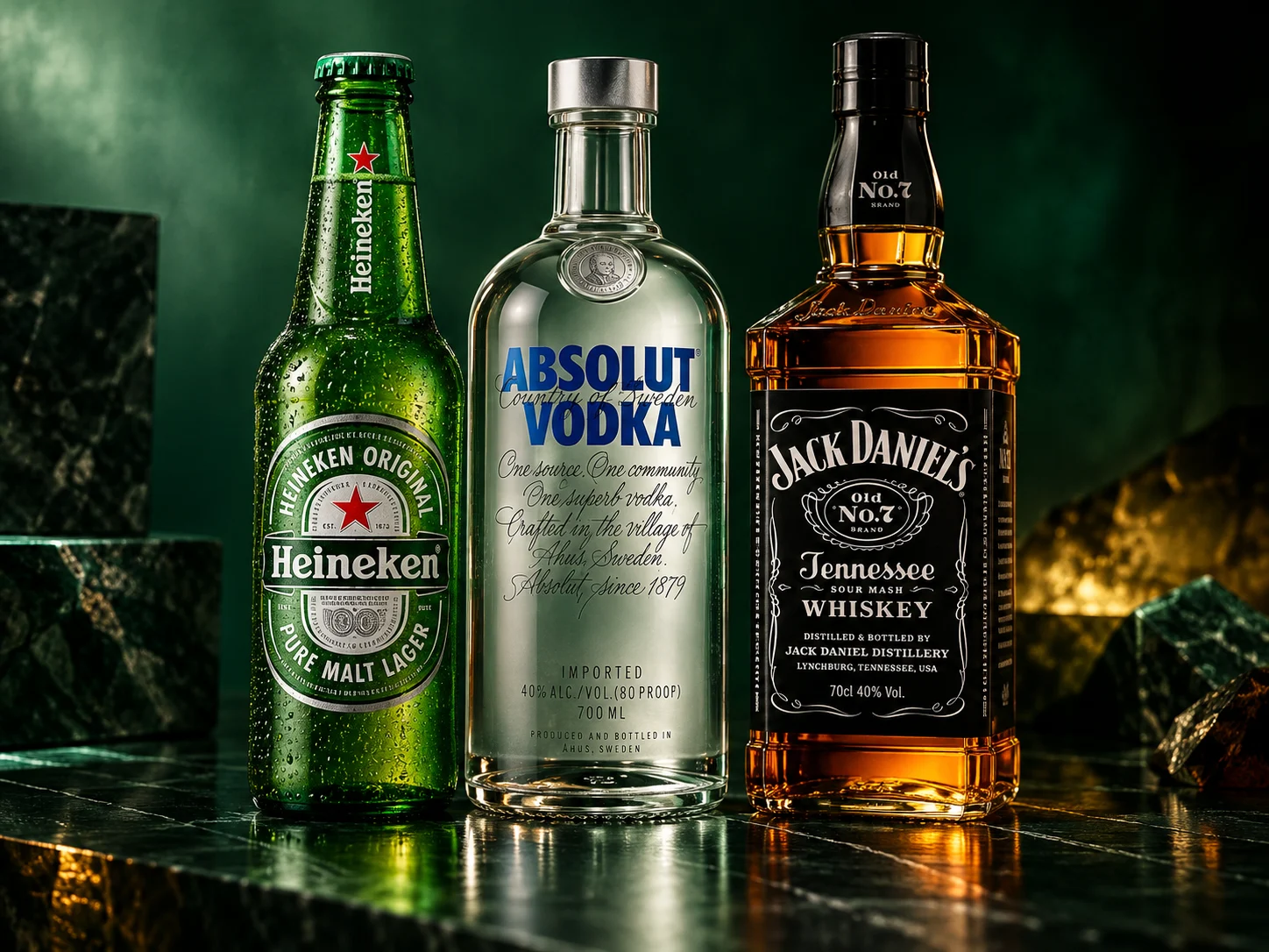 bieres — visuel publicitaire illustré avec des produits de marque